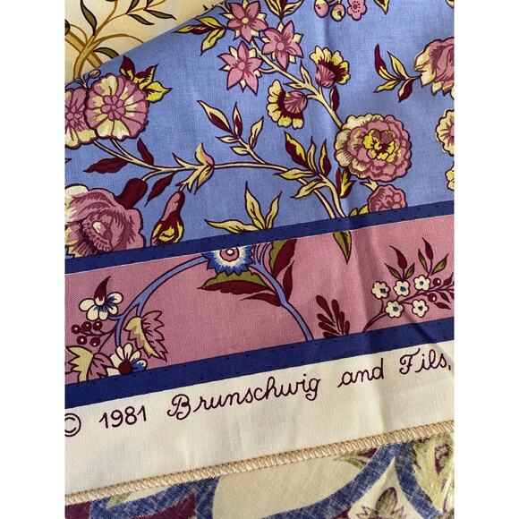 Brunschwig & Fils "Menars Bordered Panel" fabric vintage swatch light weight 31" - Picture 5 of 7